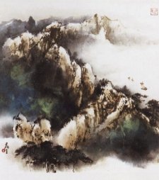 薰風緩帆 Sailing along soft breeze 74x70.1cm 2008藝流國際拍賣(成交價26萬)